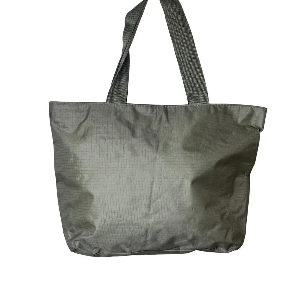 Disney Green Sequin Glitter Mickey Mouse Nylon Zippered Tote Bag 17